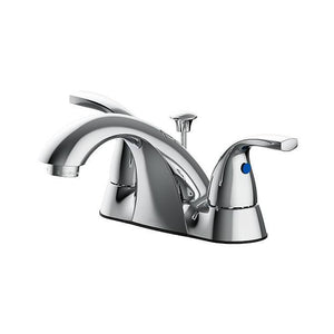 BATHROOM FAUCET 4".DOUBLE HANDLE CHROME W/POP-UP 1.2GPM - 194671031361