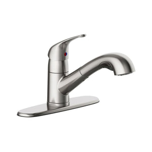 FAUCET KITCHEN PULL-OUT SPRAYER SINGLE HANDLE S/STEEL - 194671039671