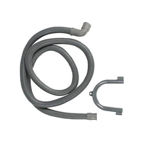WASHING MACHINE AND DISHWASHER OUTLET DRAIN HOSE ONE ELBOW END WITH BRACKET PP GRAY 200CM(6.5') - 4897047148521
