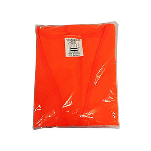 SAFETY VEST HI-VIS 2 REFLECTIVE STRIPES VELCRO CLOSURE ORANGE - 4897047177811
