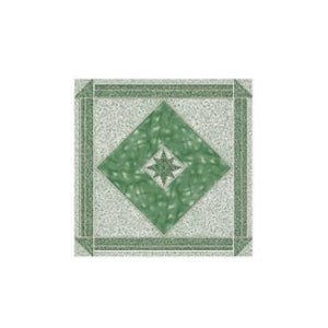 STD VINYL FLOORING ROLLS WITH STRENGTHENED MESH LAYER 0.5MM (0.02IN) 1.8MX27.43M (6X90FT) BIG GREEN SQUARES DESIGN - 4897047201028