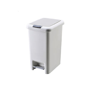 INDOOR RUBBISH BIN PEDAL AND PRESS TOP PLASTIC TRASH BIN 15L (4GAL) 30.5X22X39.5CM (12"X8.6"X15.5") - 4897047390623