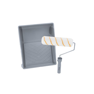 PAINTING TOOL SET 3PCS ROLLER FRAME POLYESTER ROLLER COVERS PAINT TRAY 230MM (9") - 6975284279432