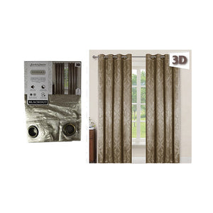 CURTAINS BLACKOUT W/GROMMETS 52X90 XIOMARA TAUPE - 7453126243258