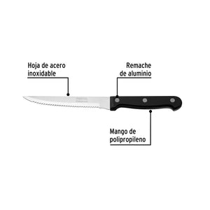 KNIFE 5" SERRATED PLASTIC HANDLE 23092 - 7506240624066