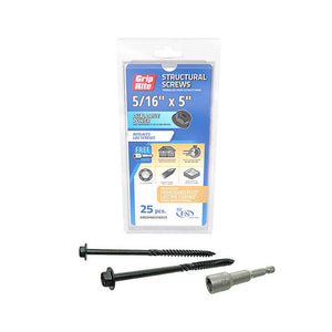 STRUCTURAL  SCREW 5/16X5" 25PC - 764666745742