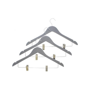 HANGER WOODEN 3 PCS  2 CLIPS - 8338021045994