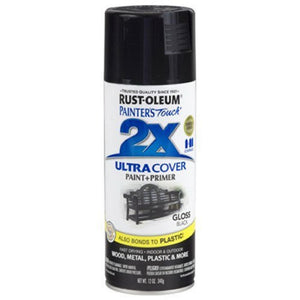 RUSTOLEUM GL. BLACK 12OZ SPRAY PAINT - 020066187767