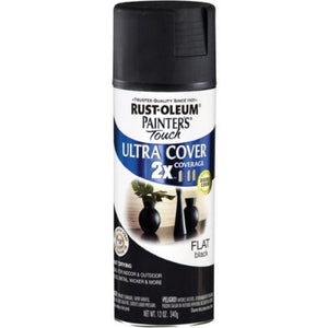 RUSTOLEUM FLAT BLACK 12OZ SPRAY PAINT #249127 - 020066187811