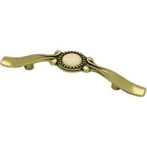 HANDLE ANTIQUE BRASS WITH MARBLE - 022788691584