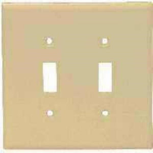 2 GANG TOGGLE SWITCH PLATE IVORY - 032664316005