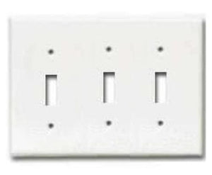 3 GANG TOGGLE SWITCH PLATE WHITE - 032664316401