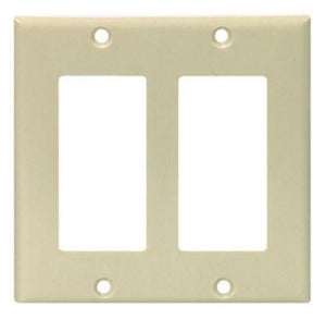 WALL PLATE 2 GANG IVORY - 032664318108