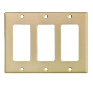 SWITCH WALL PLATE THERMOSET 3G IVORY - 032664319907