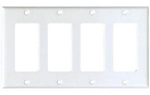 DECORA 4GANG WALL PLATE WHITE - 032664320330