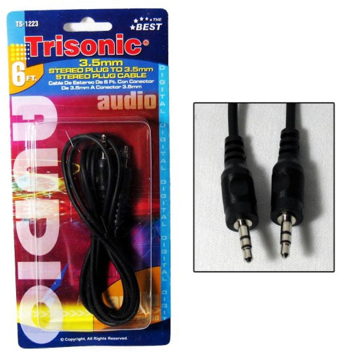 STEREO PLUG 3.5MM 6FT #TS-1223 (ME) - 039612101850