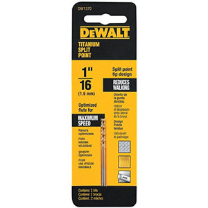 DRILL BIT 1/16 TITANIUM PILOT POINT 2PK - 042944040506