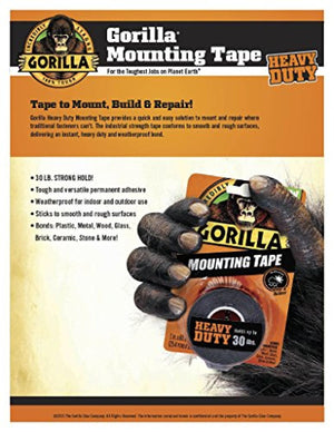 MOUNTING TAPE 1X60" GORILLA H/DUTY/DOUPLE SID - 052427605504