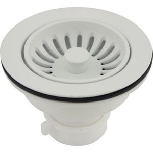 BASKET STRAINER  31/2" WHITE MONOGRAM BRASS - 054374135165