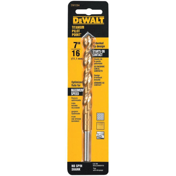 DRILL BIT 7/16" TITANIUM PILOT POINT - 076812030047