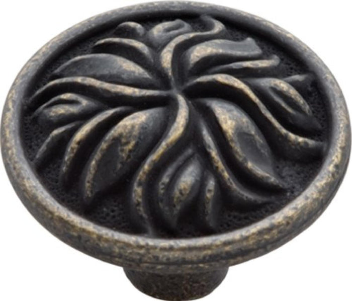 KNOB SOLID ANTIQUE BRASS MEDIUM - 078555814298