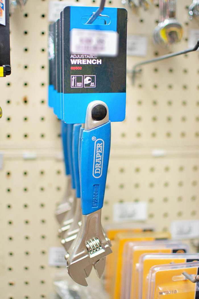 8" CHROME-PLATED ADJUSTABLE WRENCH WITH GRIP - 5010559886029