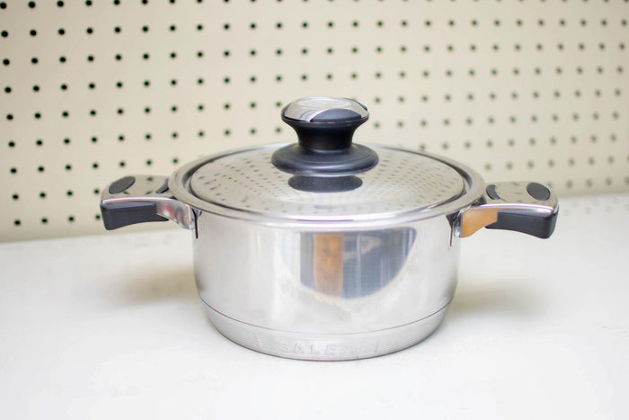 POT 20CM S/STEEL W/COVER AND TEMPERTURE KNOB GUAGE - 5056108005664