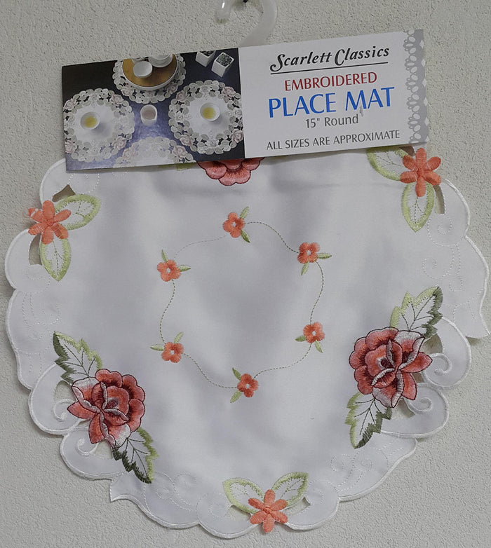 PLACEMAT 15" ROUND  POLYESTER - 7453089146733