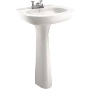 SINK PEDESTAL LAVATORY SET 4" JAZMIN WHITE - 7500051020857
