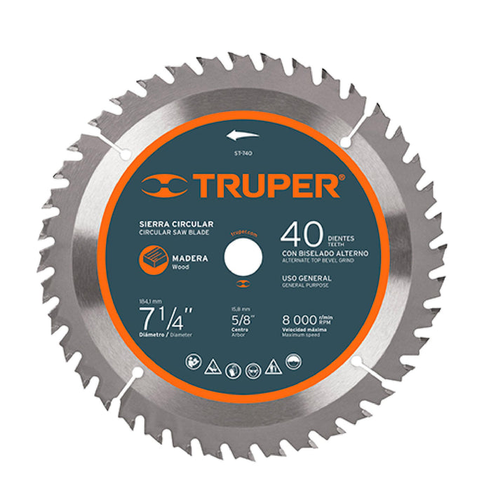 CIRCULAR SAW  40T-7-1/4"/184MM #18301 - 7501206620915