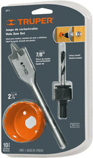 HOLE SAW SET 3PC #18080 - 7501206621707