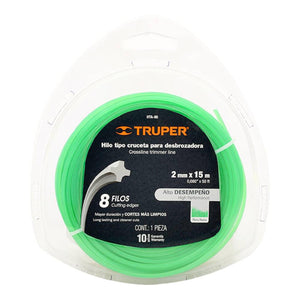 TRIMMER LINE 0.080 X 50FT CROSSLINE #17606 TRUPER - 7501206671153