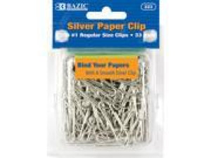 PAPER CLIPS SLIVER NO. 1 REGULAR 33MM BAZIC - 764608002230