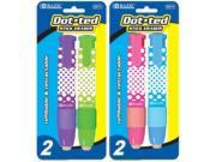ERASER STICK 2PCS DOTTED #2211 BAZIC - 764608022115