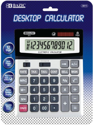CALCULATOR ELECTRONIC 12DIGIT 3011 BAZIC - 764608030110