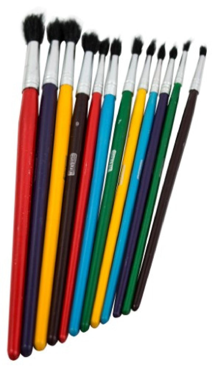 BRUSH PAINT SET ASSORTED SIZE (12 PK) - 764608034156