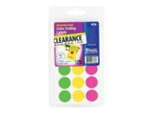 ROUND LABEL 3/4' ASSORTED COLOURS BAZIC #3807 - 764608038079