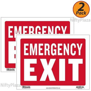 EMERGENCY EXIT SIGN 9"X12" - 764608043219