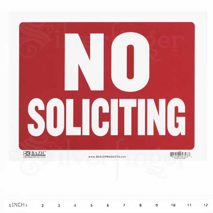 NO SOLICITING SIGN 9"X12" - 764608043233