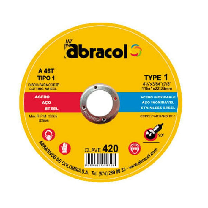 CUTTING DISC SS 4-1/2" X 1/16" THIN - 7705509815669