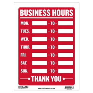 SIGN STORE HOURS - 782403126234