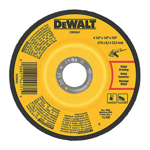 DISC 4 1/2X1/4X7/8 METAL GRIND DEPRESS #DEWALT - 885911372954