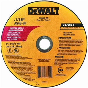 DISC 7X1/16X7/8 METAL/STAINLESS STEEL CUTTING #DEWALT - 885911373012