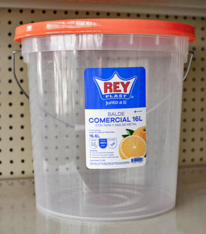 BUCKET 16LT WITH LID CLEAR - 8904069006756